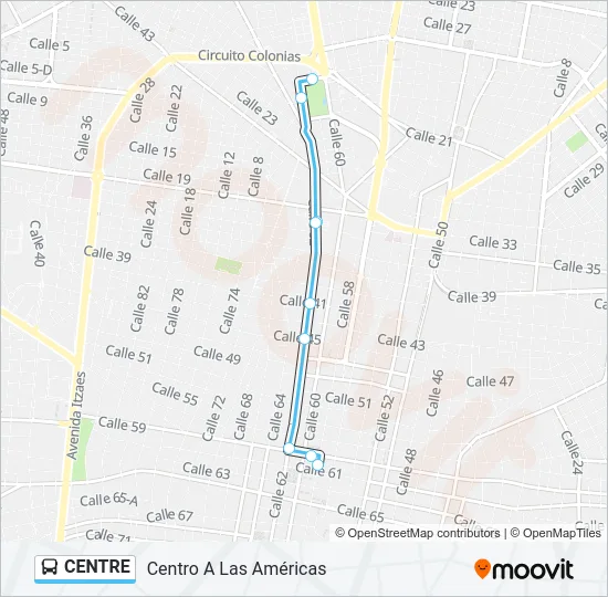CENTRE Bus Line Map