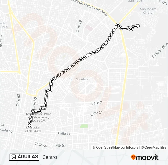 ÁGUILAS Bus Line Map