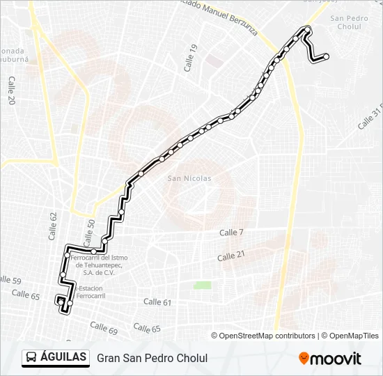 ÁGUILAS Bus Line Map