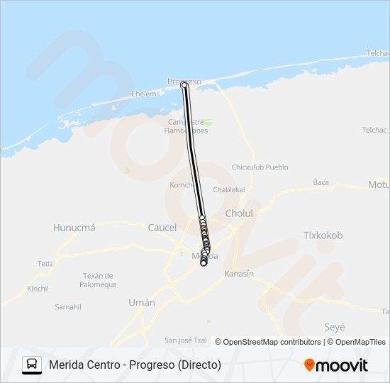 AUTOPROGRESO Bus Line Map