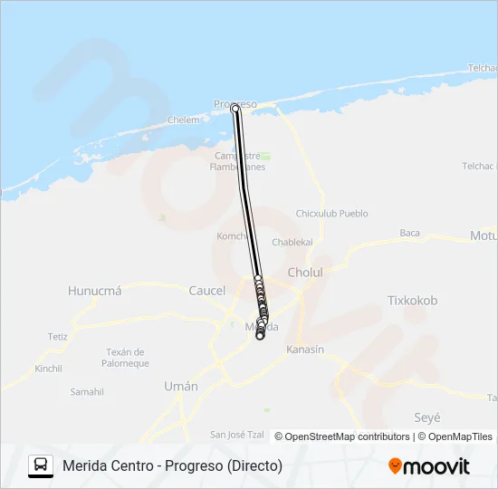 AUTOPROGRESO Bus Line Map