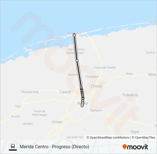 AUTOPROGRESO Bus Line Map