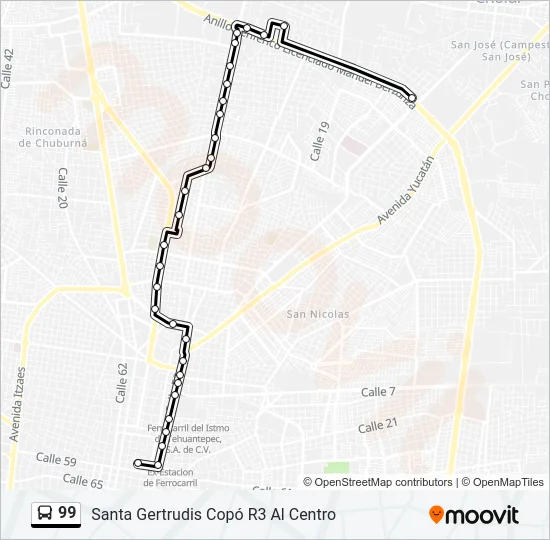 99 Bus Line Map