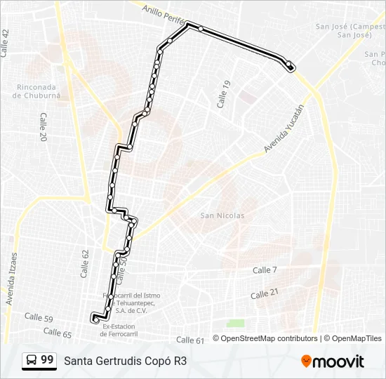 99 Bus Line Map