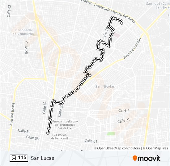 Mapa de 115 de autobús