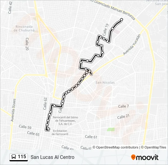 115 Bus Line Map