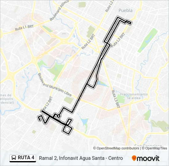 RUTA 4 Bus Line Map