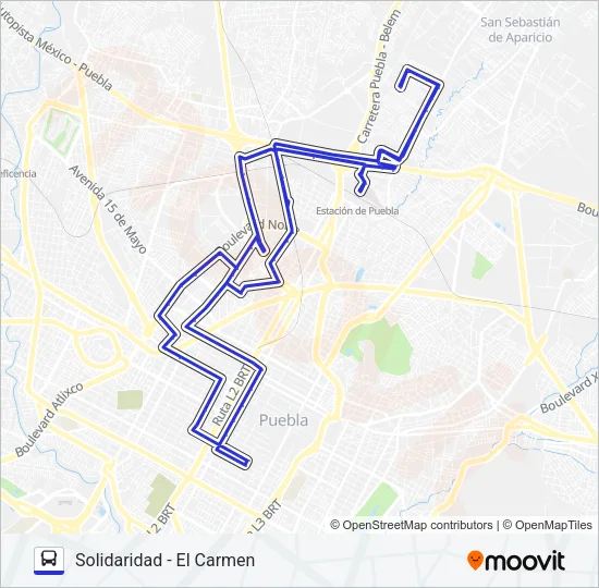 RUTA 12A Bus Line Map