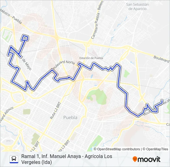 RUTA 61A Bus Line Map