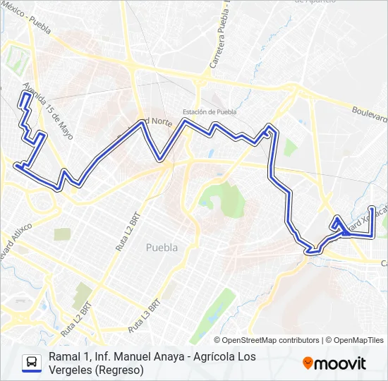 RUTA 61A Bus Line Map