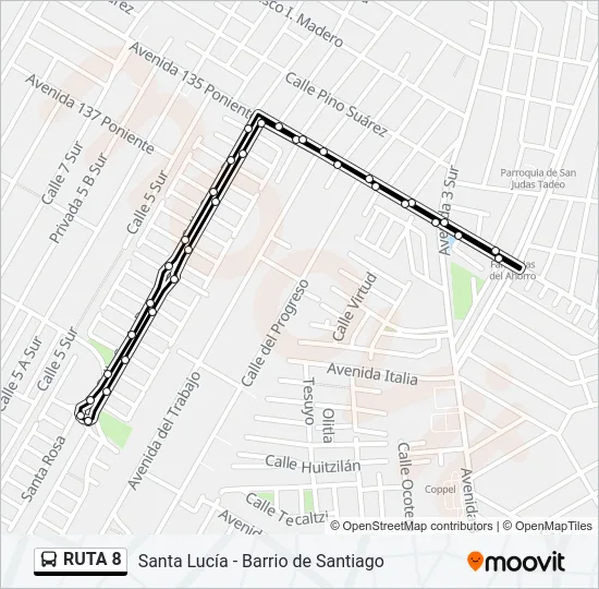 RUTA 8 Bus Line Map