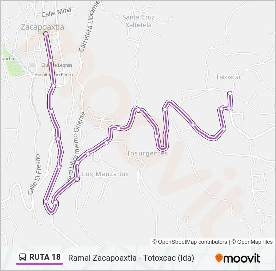 RUTA 18 Bus Line Map