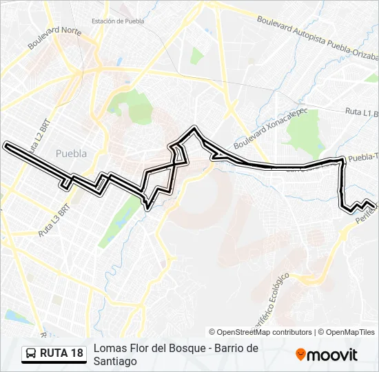 RUTA 18 Bus Line Map