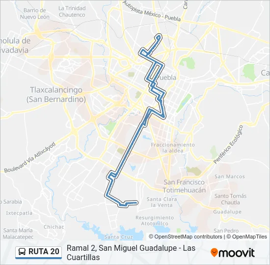 RUTA 20 Bus Line Map