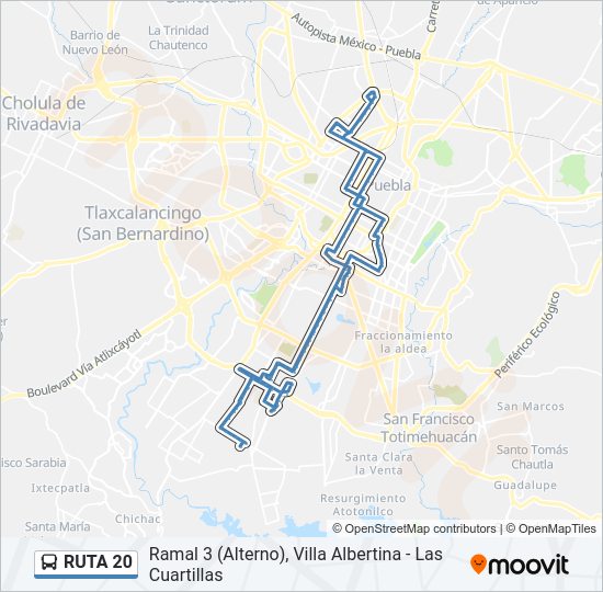 Mapa de RUTA 20 de autobús