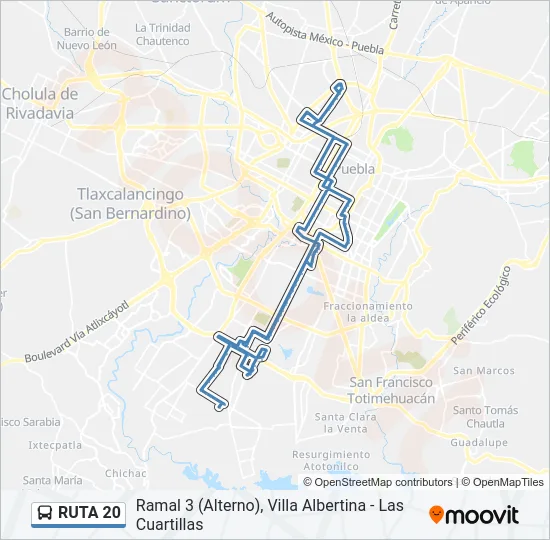 RUTA 20 Bus Line Map