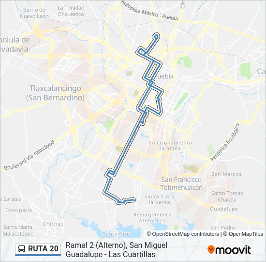 RUTA 20 Bus Line Map