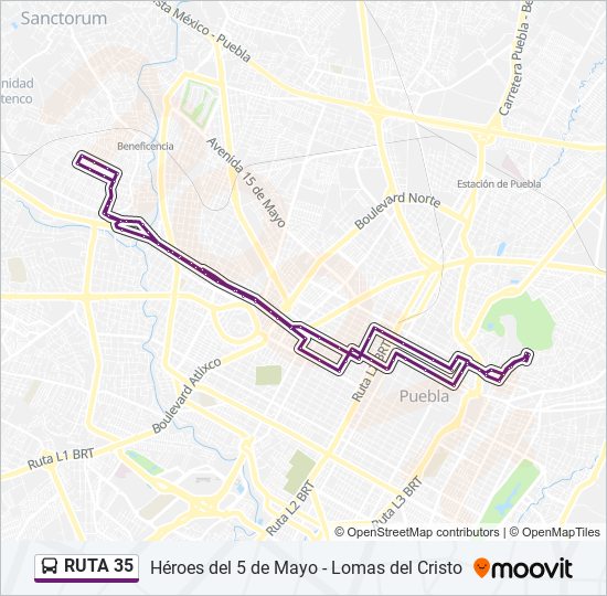 Mapa de RUTA 35 de autobús