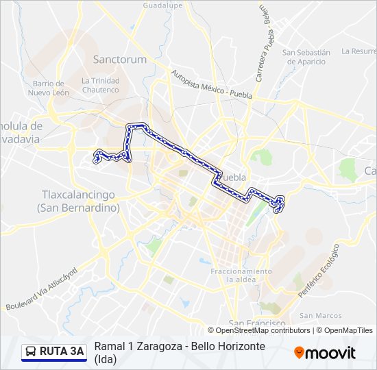 Mapa de RUTA 3A de autobús