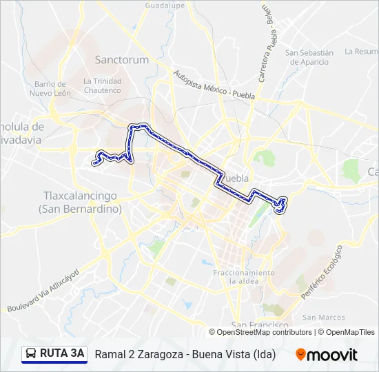 RUTA 3A Bus Line Map