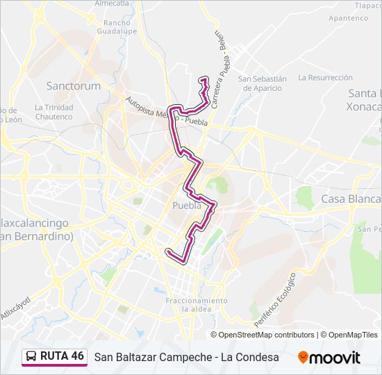 Mapa de RUTA 46 de autobús