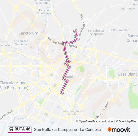 Ruta 46 Horarios Paradas Y Mapas Ramal 1 San Baltazar Campeche La Condesa Ida Actualizado 5031