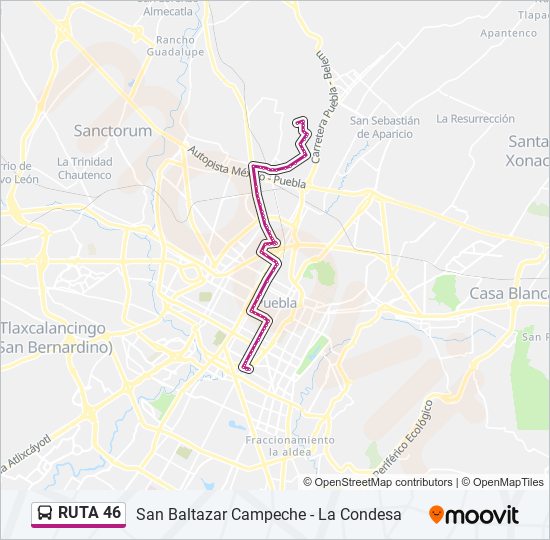 Mapa de RUTA 46 de autobús