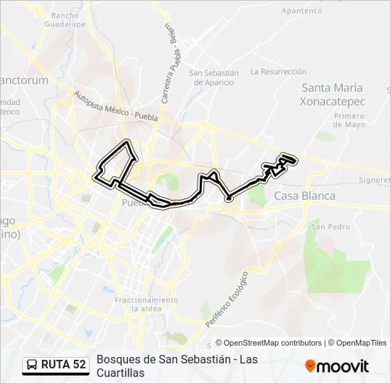 RUTA 52 Bus Line Map