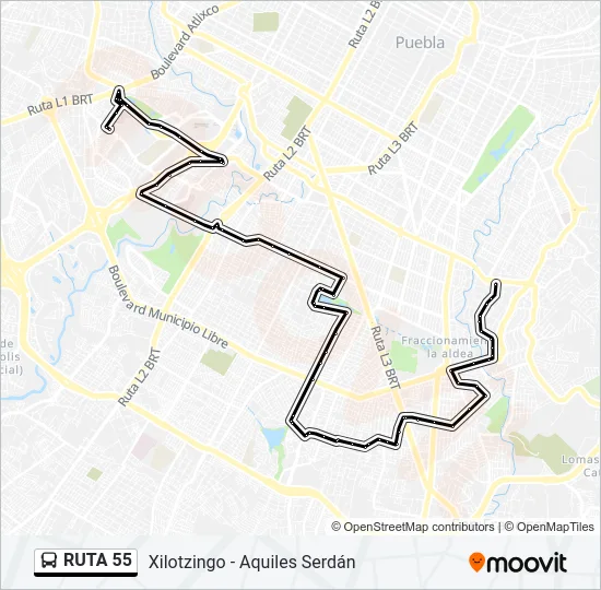 RUTA 55 Bus Line Map