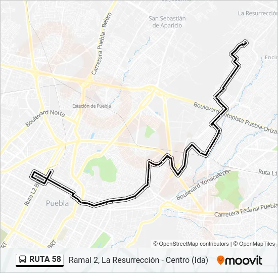 RUTA 58 Bus Line Map