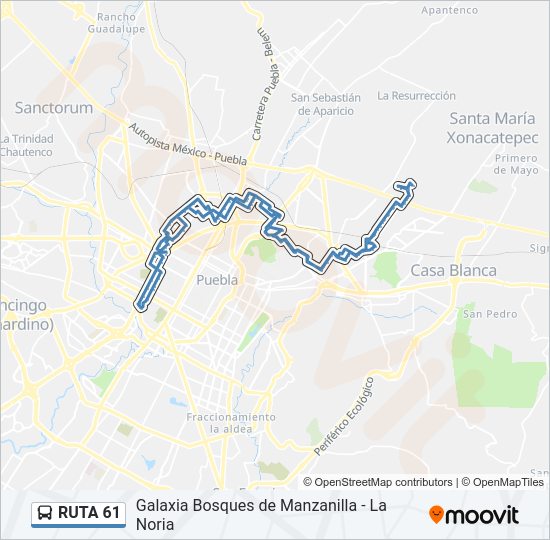 Mapa de RUTA 61 de autobús