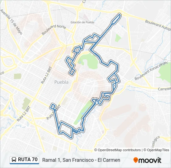 RUTA 70 Bus Line Map