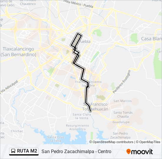 Mapa de RUTA M2 de autobús