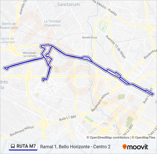Mapa de RUTA M7 de autobús