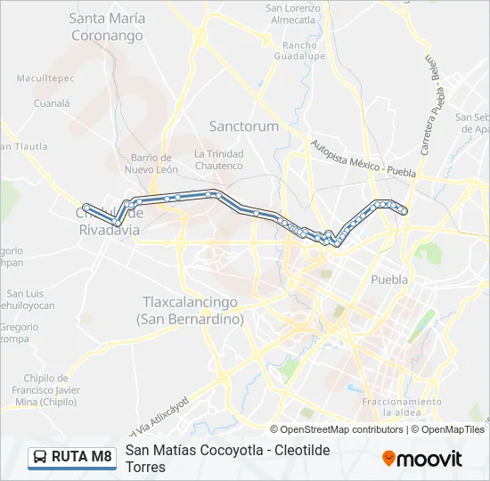 RUTA M8 Bus Line Map