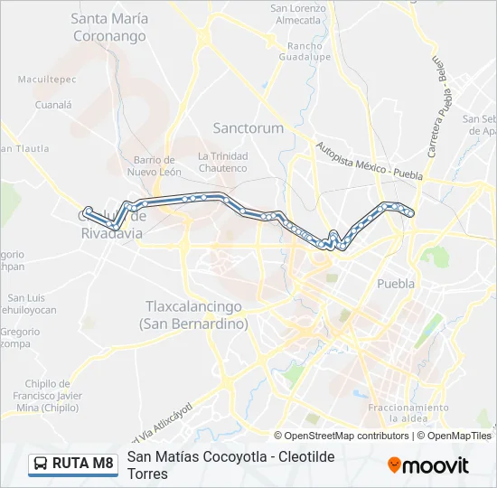 RUTA M8 Bus Line Map