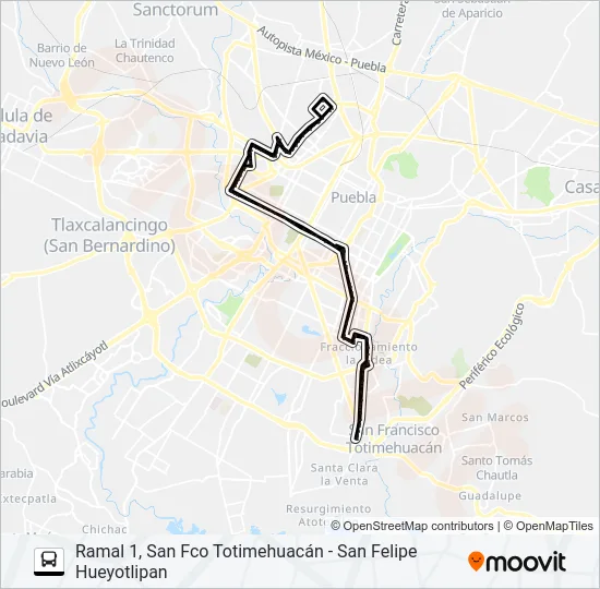 RUTA 10A Bus Line Map