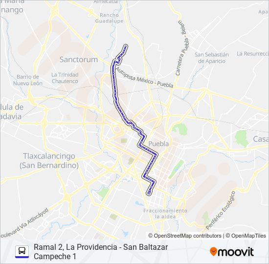 RUTA 11A bus Line Map