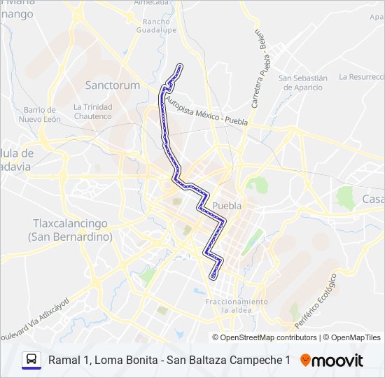 RUTA 11A bus Line Map