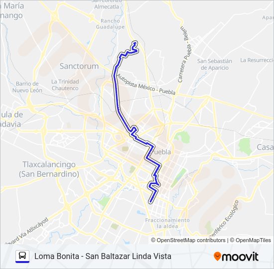 Mapa de RUTA 11B de autobús