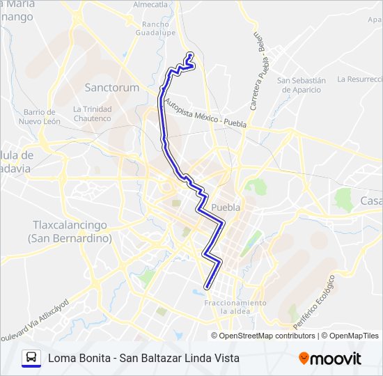 Mapa de RUTA 11B de autobús