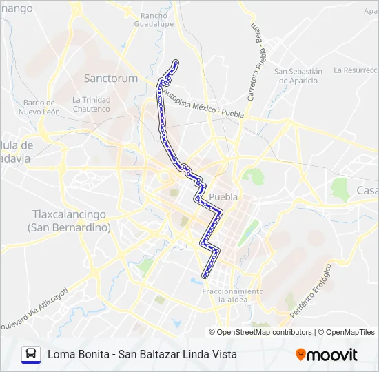 RUTA 11B Bus Line Map