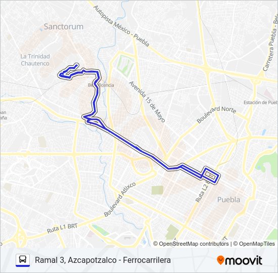 Mapa de RUTA 26B de autobús