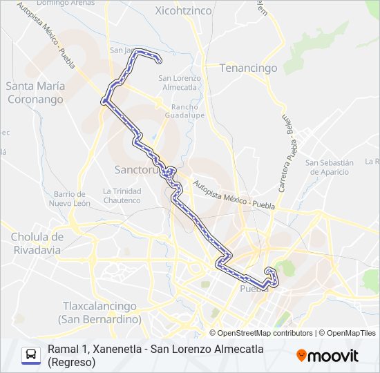 Mapa de RUTA 30A de autobús