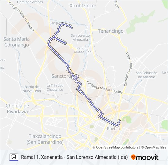 Mapa de RUTA 30A de autobús