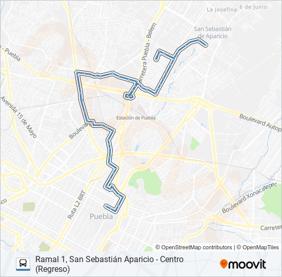 Mapa de RUTA 38A de autobús