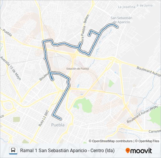 Mapa de RUTA 38A de autobús