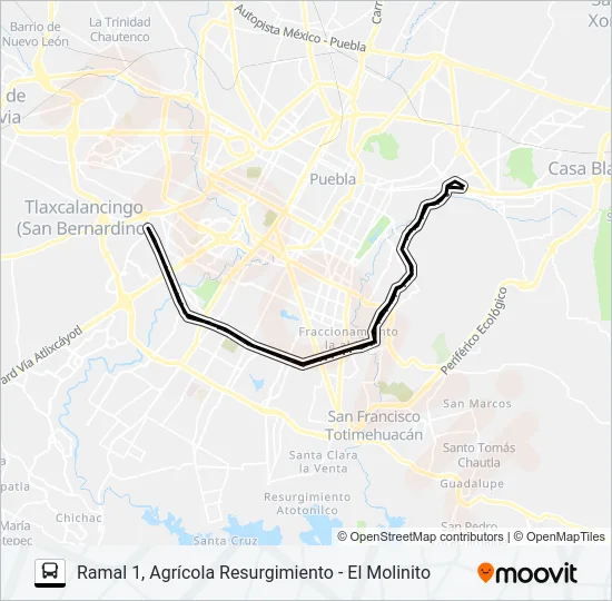 RUTA 45A Bus Line Map