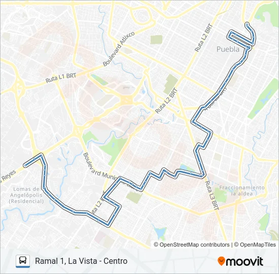 RUTA 54A Bus Line Map
