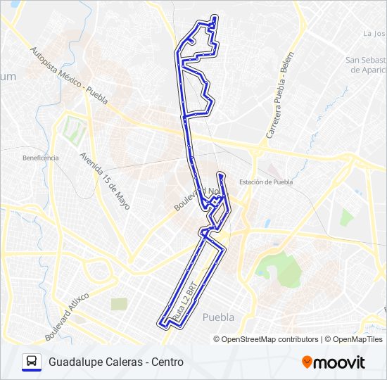 Mapa de RUTA 64B de autobús